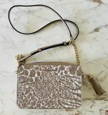 MICHAEL KORS Jet Set Camel Multi Leather Medium Crossbody Camera Bag