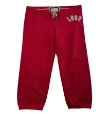 VTG Y2K Abercrombie & Fitch Large Joggers Sweatpants Patch Spellout Low Rise Red