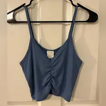 Blue Ruched Tank Top