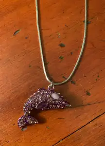 Purple Dolphin Necklace 