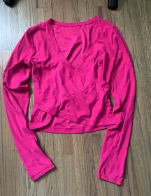 Athleta pink transcend wrap long sleeve medium