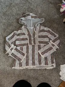 Anthropologie Current Air size Large striped pullover hoodie sweater 