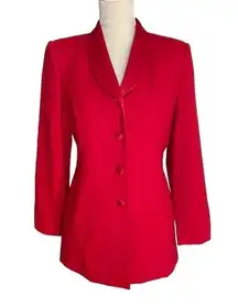 𝅺 100% Pure Wool Satin Collar Buttons Blazer Coat Women’s Size 8P