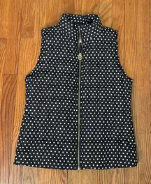 Michael Michael Kors Black & White Polka‎ Dot Puffer Vest Size Small
