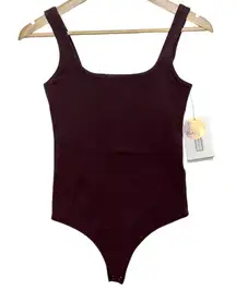 Abercrombie & Fitch Soft AF Brown Cotton Sleeveless Square Neck Bodysuit Size S