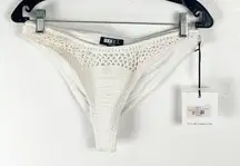 BEACH RIOT Cream Crochet Knit Kaylin Bikini Bottom, Size Medium