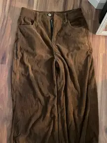 Brown Wide Leg Corduroy Pants