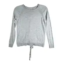 Lululemon Sweater Women Medium Gray All Tied to You Long Sleeve Tie Back Neutral