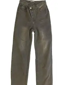 Dolls Kill The Kript Black Denim Jeans XS 25 inch Waist Button Fly Classic