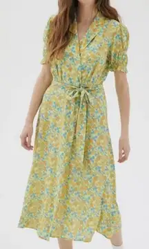 Urban Outfitters Spring Day Midi Wrap Dress In Green
