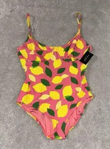 Kate Spade New York Sea Star Pink Lemon One Piece Swim Bathing Suit NWT Sz XL