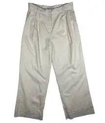 Abercrombie & Fitch Women's Cream Linen Pants Cotton Pleated Coastal M Short NEW