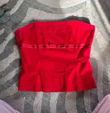 Vintage H&M red tube top with attachable straps
