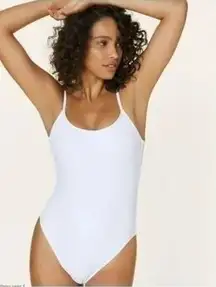 NWT Andie The Laguna Ribbed ScoopBack OnePiece Swimsuit Removable Cup 2XLT White