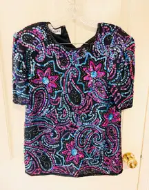 Black Sequin Dressy Top