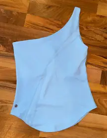 Buffbunny One Shoulder Top Athleisure Athletic‎ Workout Tank Light Blue Small