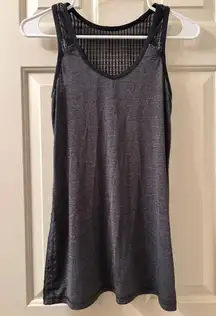 Lululemon Run: Tie And Fly Tank Size 4 Black Mesh Back Cinchable Long Length