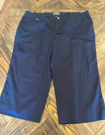 Ralph Lauren Lauren Active Pants Womens 20W Navy Cotton Golf Plus Size Stretchy