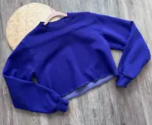 Aritzia TNA cozy fleece perfect cropped sweatshirt Crewneck purple‎