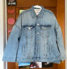 Zara heavy weight fur lined denim jacket