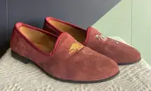 Del Toro x Man Repeller wine/burgundy suede smoking loafers Sz 6.5 RARE