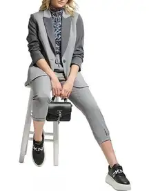 DKNY Two Tone Single Button Blazer in Gray, NWT, Size 8 $159