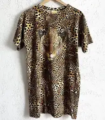 Vintage Jungle Joes sleep‎ safari leopard print dress