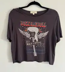 No Comment Rock and Roll Graphic Tee Wild‎ Sounds Short Sleeve Top Size S