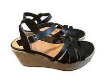 Torrid  Black Espadrille Flatform Wedge Summer Spring Sandal Size 9.5 Wide