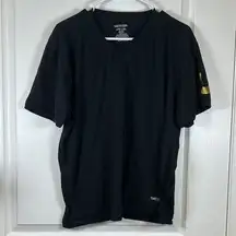 True Religion Black Gold Logo Short Sleeve V-Neck Shirt Size XL EUC #2731