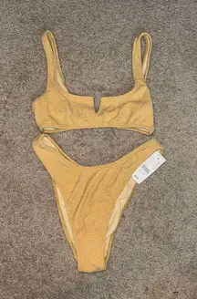 BY PACSUN Gold Bikini Top and Bottom