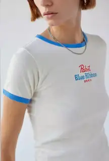 Urban Outfitters T-shirt Pabst Blue Ribbon Beer Ringer Tee SMALL