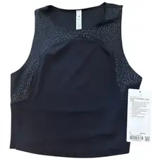 NWT LULULEMON Nulu and Mesh Yoga Tank size 8 Jewel Emboss Black  Cropped Gym Run