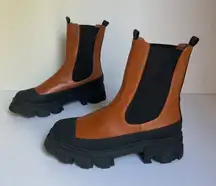 Portland Brown Black Chunky Platform Chelsea Boots Size 9 Women’s Fashion