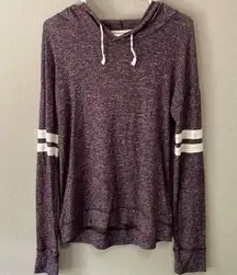 SO  Purple Hoodie S Cozy Long Sleeve Jersey Knit Lounge Casual Heather