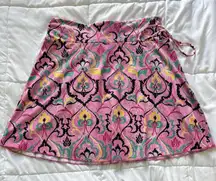 Soybu Womans Size XL A-Line Pink Floral Tie Skirt Flowy Knee Length Summer
