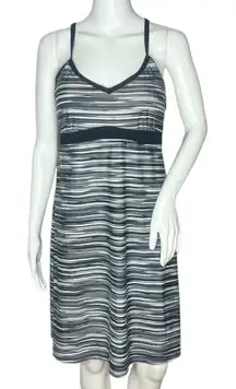 Athleta Women's‎ Shorebreak Swim Dress Gray Black Sleeveless V-Neck Size Medium