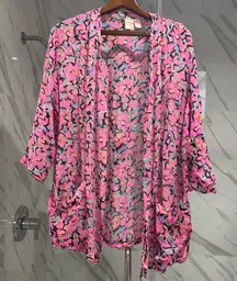 Vintage 80’s Victoria's Secret floral button up robe top - one size