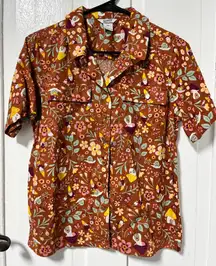 Duluth Gnomes Mushroom Artisan Hemp organic cotton untucked Camp Shirt size XS