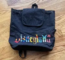 DISNEYLAND Black Embroidered Characters Backpack Disney Anaheim California Bag