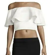 Women's Top BELLE BADGLEY MISCHKA  Off Shoulder Nance White Color Size 4/36