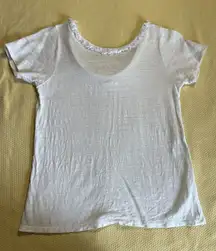 sezane Linen Sleeveless Blouse Size M Ivory Fringed Neckline