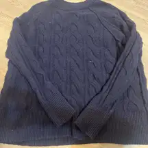 Aerie Navy blue cable knit sweater 