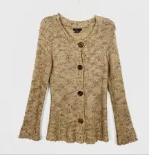 BCBGMaxazria Tan & Brown Chunky Knit Cardigan Sweater