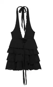 ZARA Halter Mini Dress Ruched