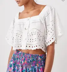 Railed Kit Top White Eyelet Embroidery White Eyelet Crop Top small