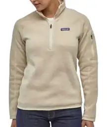 Patagonia Women's Better Sweater Cream Quarter-Zip Sweater Size Small