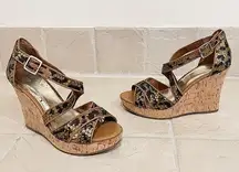 🆕 INC sequin platform cork wedge sand…