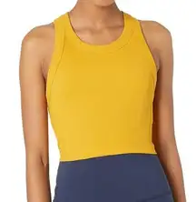 Medium Mustard Colored Game Time Cami With Built in Bra Sports Bra