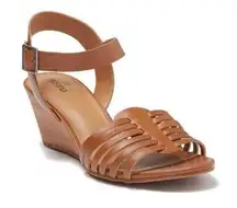 Nordstrom Reddish-Brown Susina Gladiator Style Terra Wooden Wedge Sandals